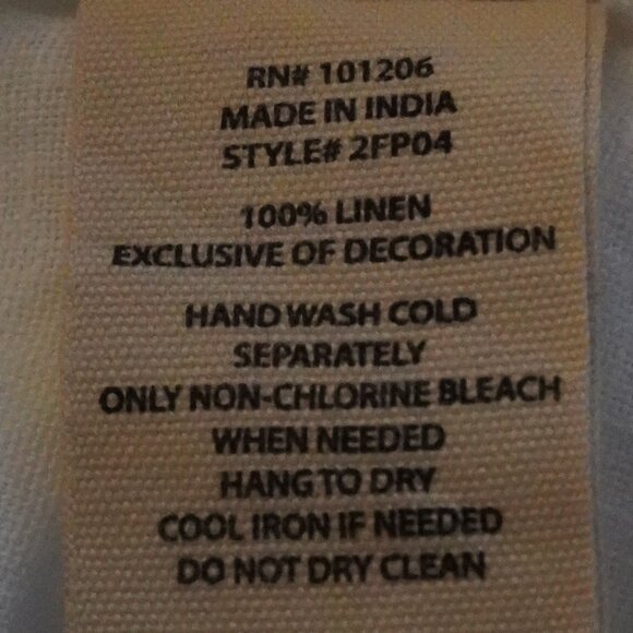 NWT, Soft Surroundings, Desert Tunic, 100% Linen ¾ Sleeve Zipper Tunic, White - Picture 7 of 7